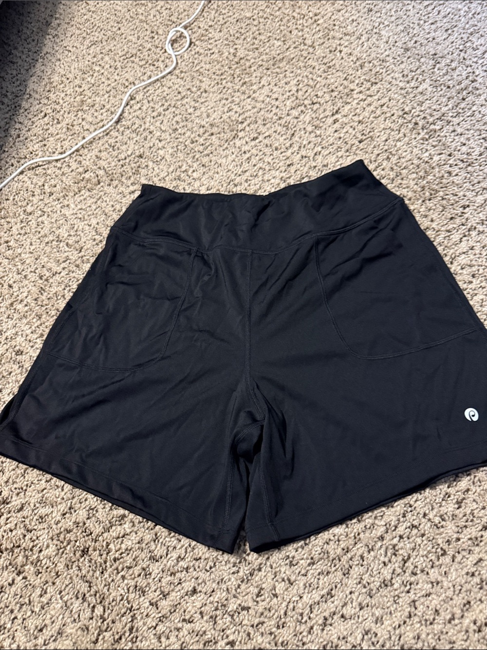 Women's Black Performance Athletic Shorts with Side Pockets